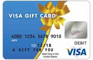 Example of a Visa gift card
